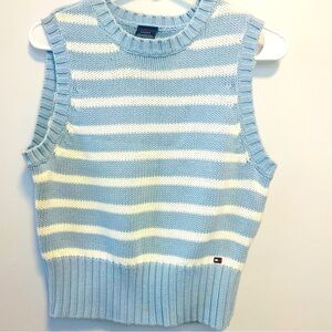 Tommy Hilfiger Blue White Sweater Vest